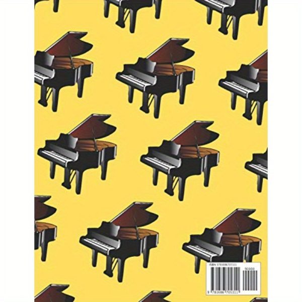 music notebook wide staff: many piano pattern blank music sheet notebookstaff paper music manuscript paper 6 large staves per page 8.5"x11" 100 pages for boys girls beginners.