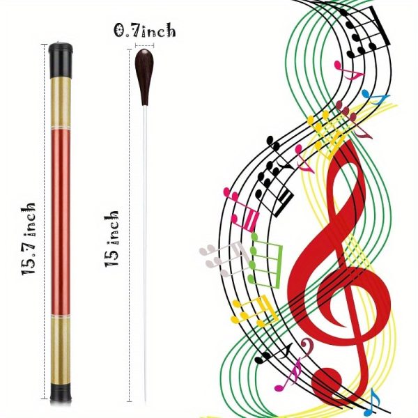 yeshone 2pcs 15 inch music conducting baton with case rosewood handle, lightweight symphony orchestra & choir director baton, ergonomic design for conducting, black, choir baton, symphony baton, professional appearance, durable construction