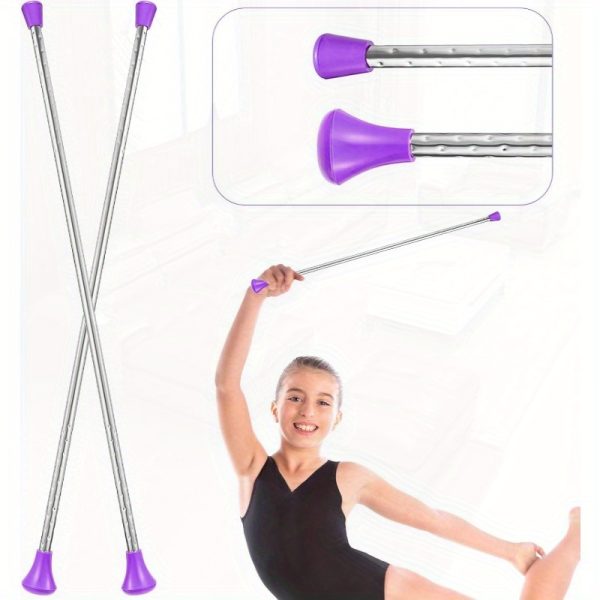24" twirling baton metal baton with purple & black handles for gymnastics, dance, marching band, parades, talent shows durable artistic baton twirling stick for performers, baton twirling accessories, performance equipment, sleek metallic finish, sturdy construction